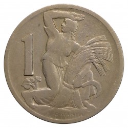 1925 - 1 koruna, O. Španiel, Československo 1918 - 1939