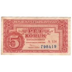5 Kčs - 1949, A 124, Československo 1945 - 1953