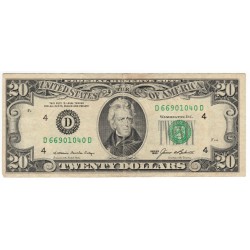 20 Dollars - 1985 F, D - D, 4 D, Jackson, USA