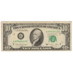 10 Dollars - 1988 A F, G - C, 7 G, Hamilton, USA