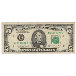 5 Dollars - 1988 A C, B - E, 2 B Lincoln, USA