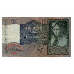 10 Gulden - 1940, 4 AK, Holandsko, VG