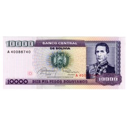 10 000 Pesos - 1984, A, Bolívia, UNC