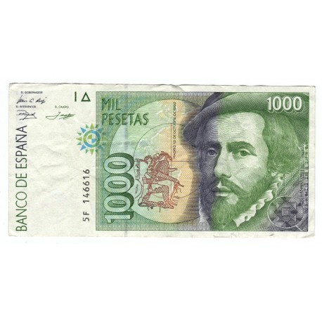 1 000 Pesetas - 1992, 5F, Španielsko, VG