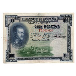 100 Pesetas - 1925 F3, Španielsko, VG