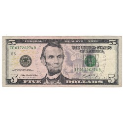 5 Dollars - 2006 A, IE - B, E 5, Lincoln, USA, VG