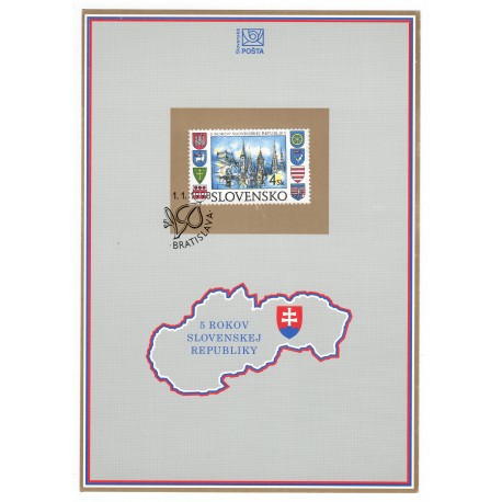 1. 1. 1998 - 5 rokov Slovenskej republiky, NL 30, nálepný list