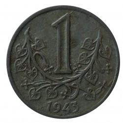 1943 - 1 koruna, Protektorát Čechy a Morava 1939 - 1945