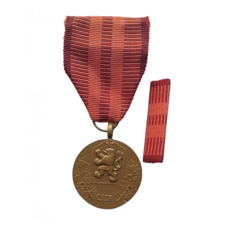 Za službu vlasti, bronzová medaila so svetlou stuhou a stužkou, 1960, ČSSR