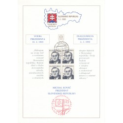 2. 3. 1993 - Inaugurácia prezidenta, Michal Kováč, NL 5, nálepný list