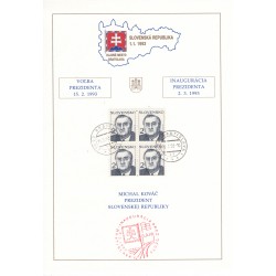 2. 3. 1993 - Inaugurácia prezidenta, Michal Kováč, NL 4, nálepný list