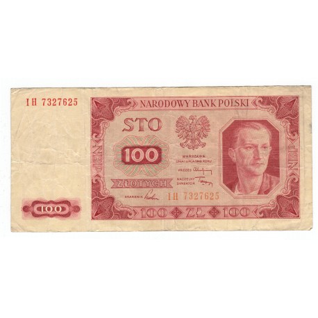 100 Zlotych - 1948, séria IH, Poľsko, VG